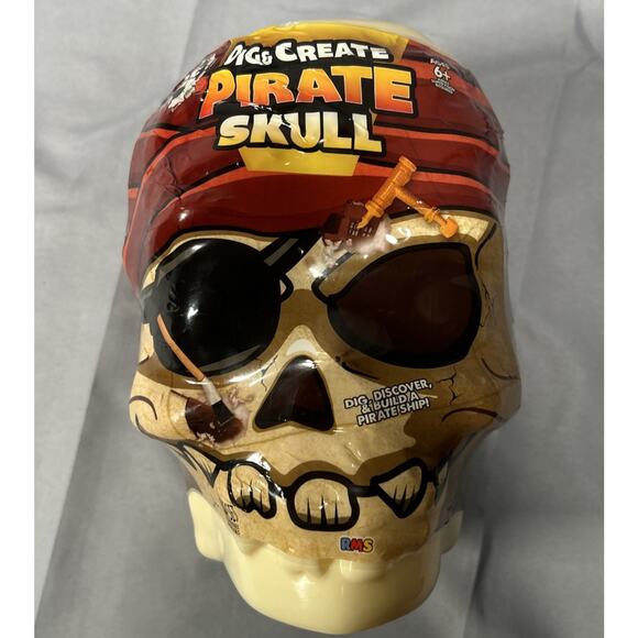 Dig & Create Pirate Skull. Dig Discover & Build a Pirate Ship - Picture 1 of 9